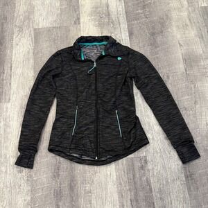 Tangerine Ladies' Activewear Jacket Full Zip Thumb Holes Black Small Damas Chico